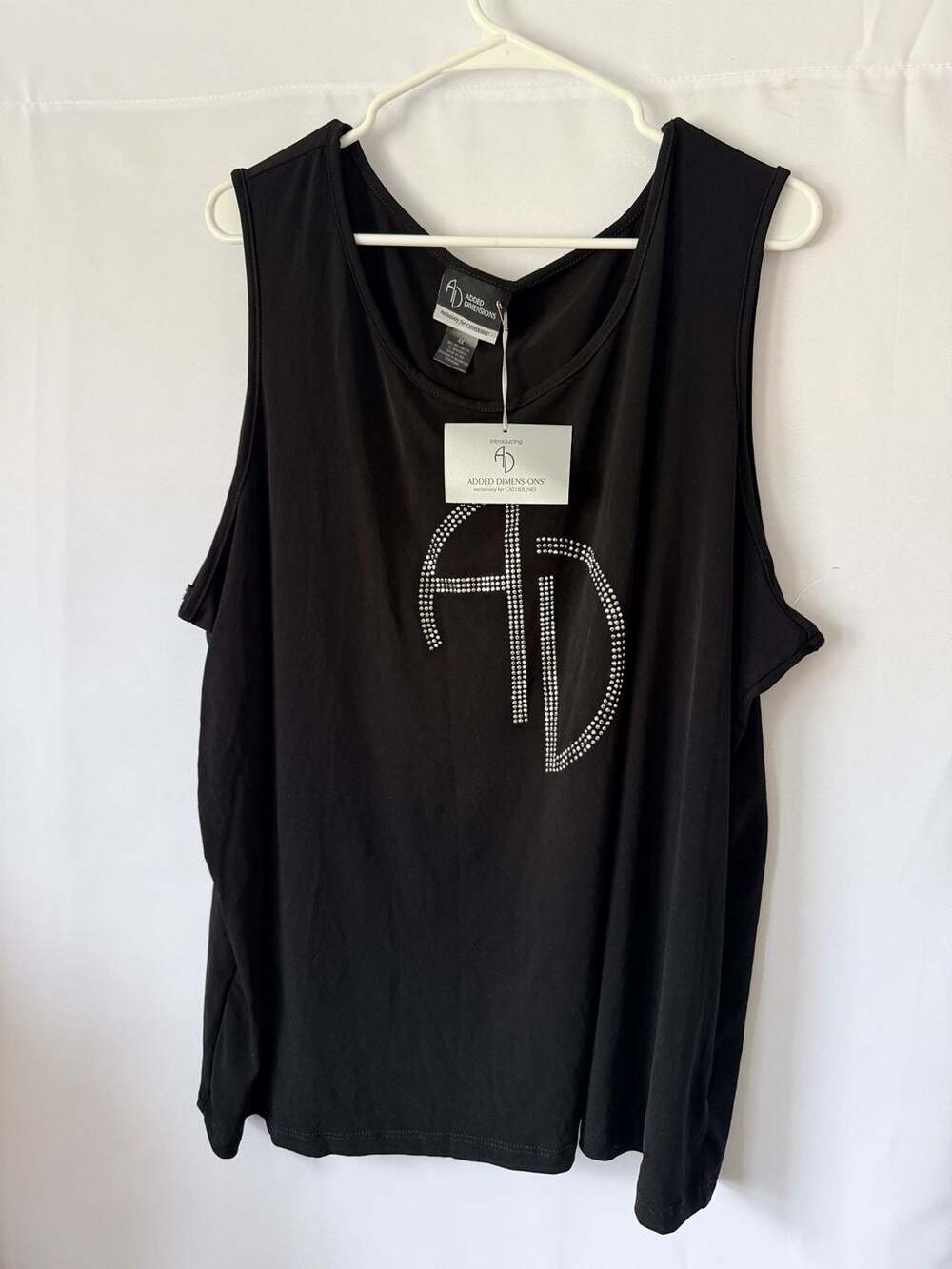 Added Dimensions Exclus for Catherines Rhinestone Logo Sleeveless Tank Top 4X